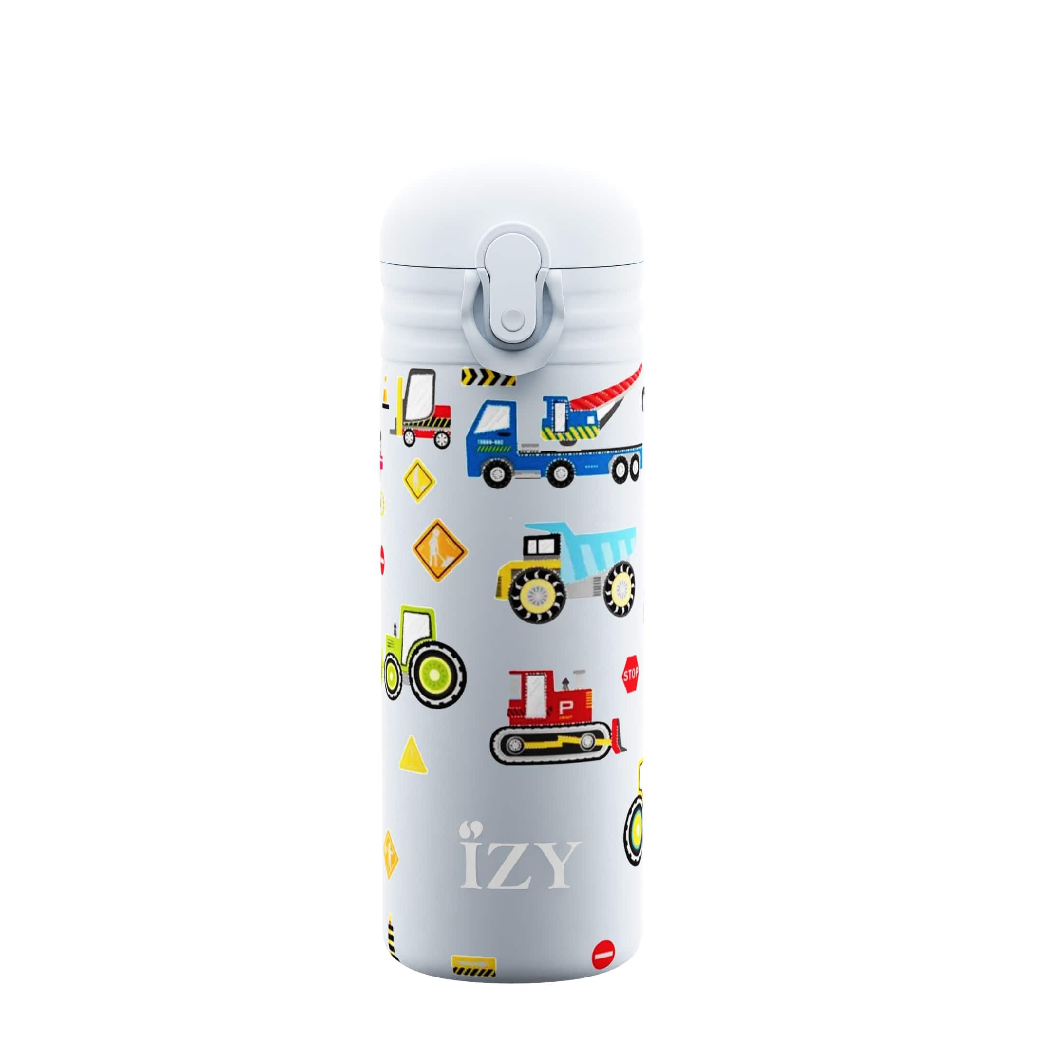 IZY Kids Isoleerfles Blue Machines 350ml met Stickervel