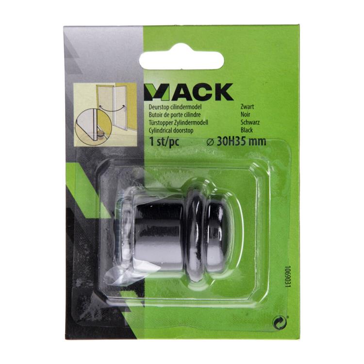 Mack Deurstop Cilinder Zwart 30x35 mm