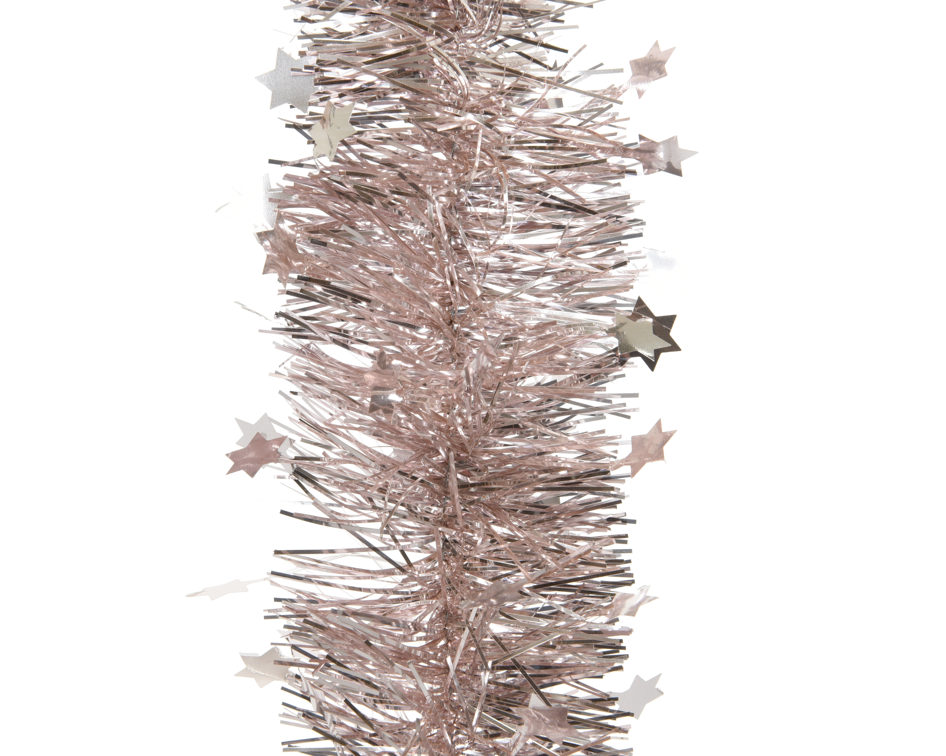 Guirlande Ster Lametta Poederroze 9x270 cm - Glanzend