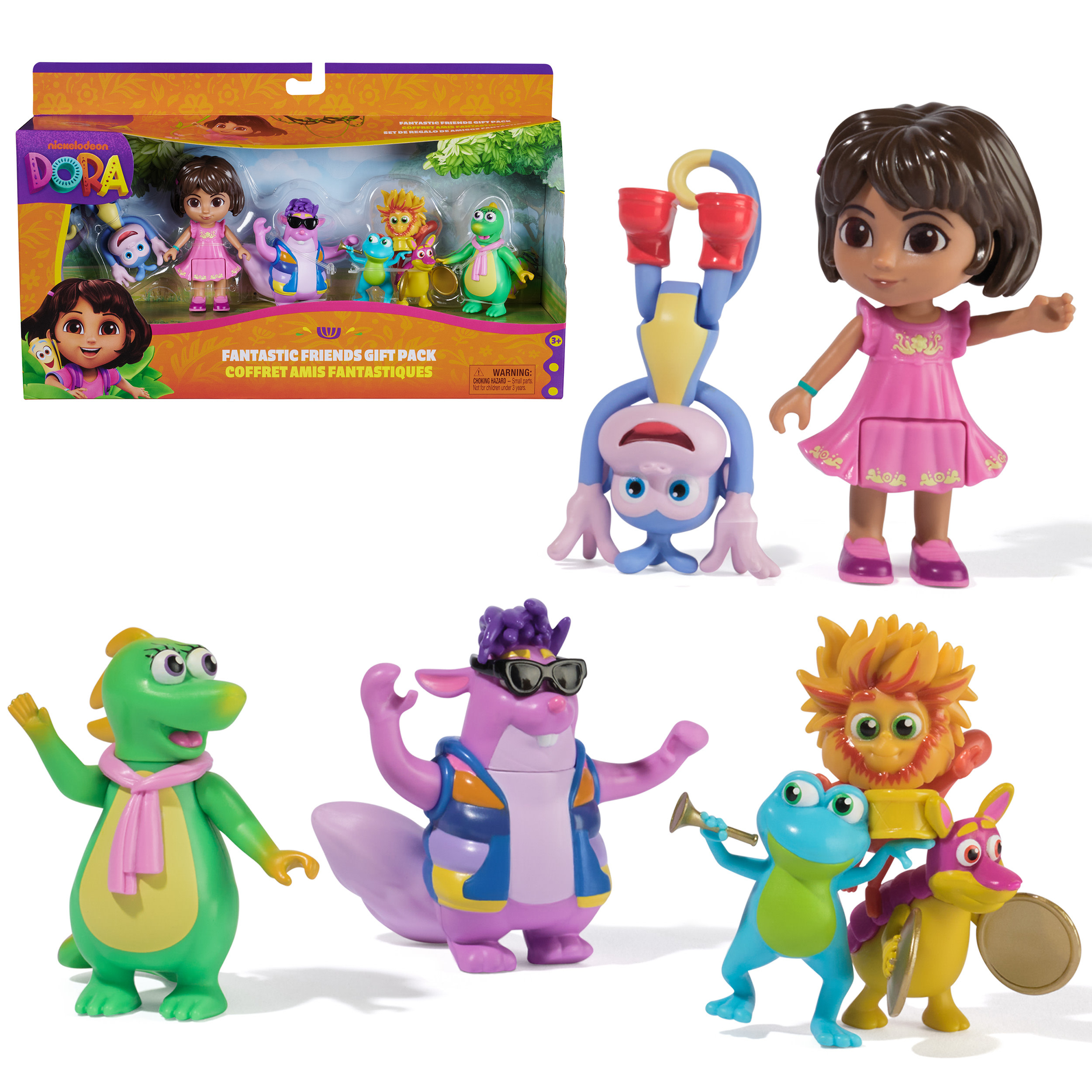 Dora - geschenkdoos 5 figuren, Dora, Boots, Tico, Isa en het Fiësta Trio