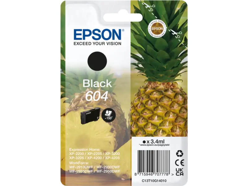 EPSON Inktcartridge C13T10G14010 nr. 604 Black - 150 pag's - 3.4 ml