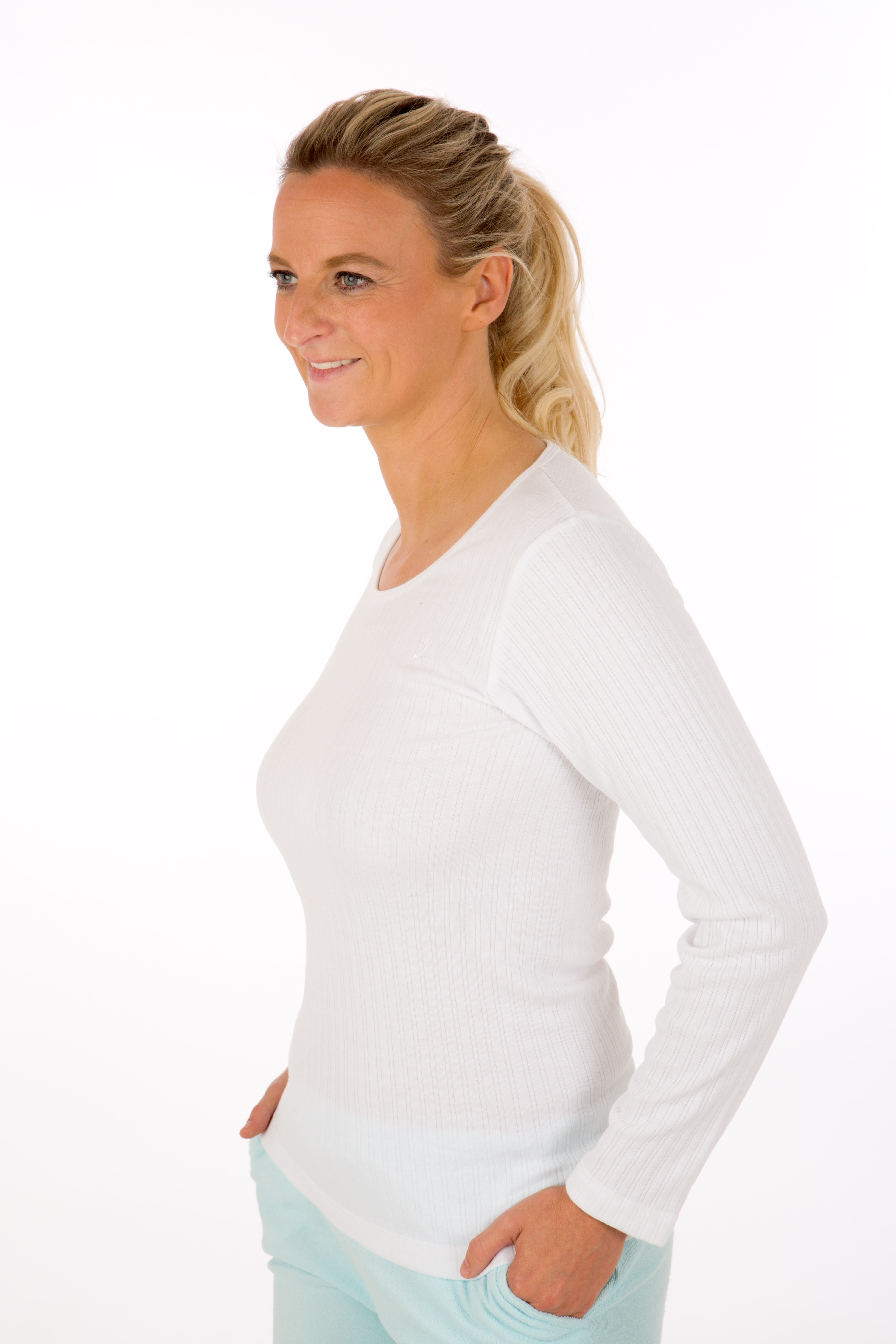 Perlina Hemd Lm Dames Thermal Wit XXL