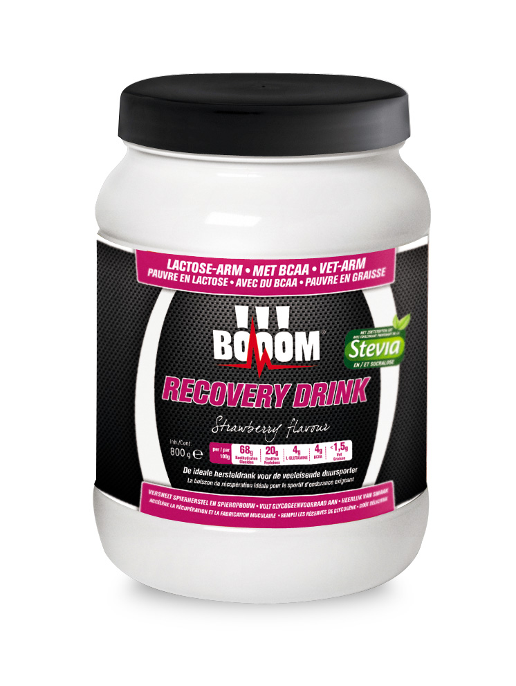 BOOOM Recovery Drink Aardbei 600 g Gezoet met Stevia