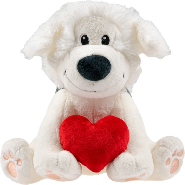 Samson Knuffel Pluche Hond met Hartje 30cm