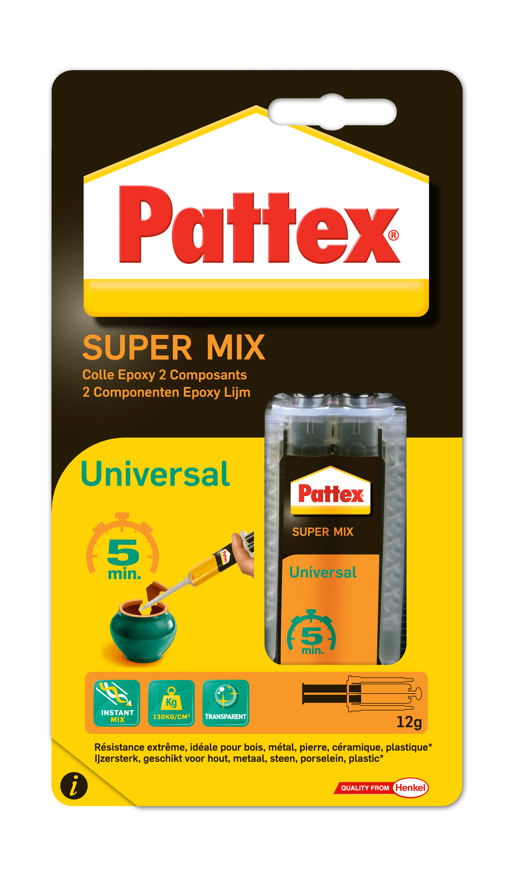 Pattex Super Mix Universeel 2 Componenten Epoxy Lijm 12 g