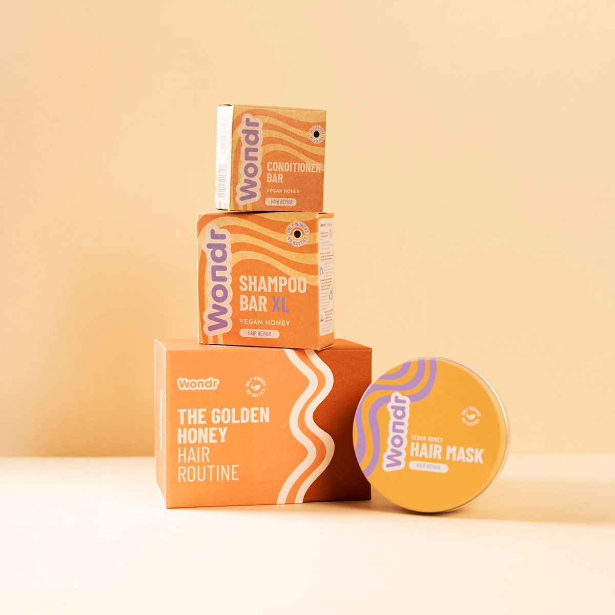 WONDR Gift Set The Golden Honey Hair Routine - Intens Voedend