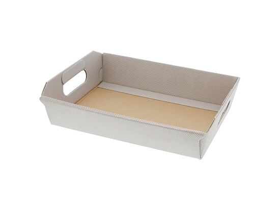 Geschenkmand Linea Taupe 22x16 cm - Karton