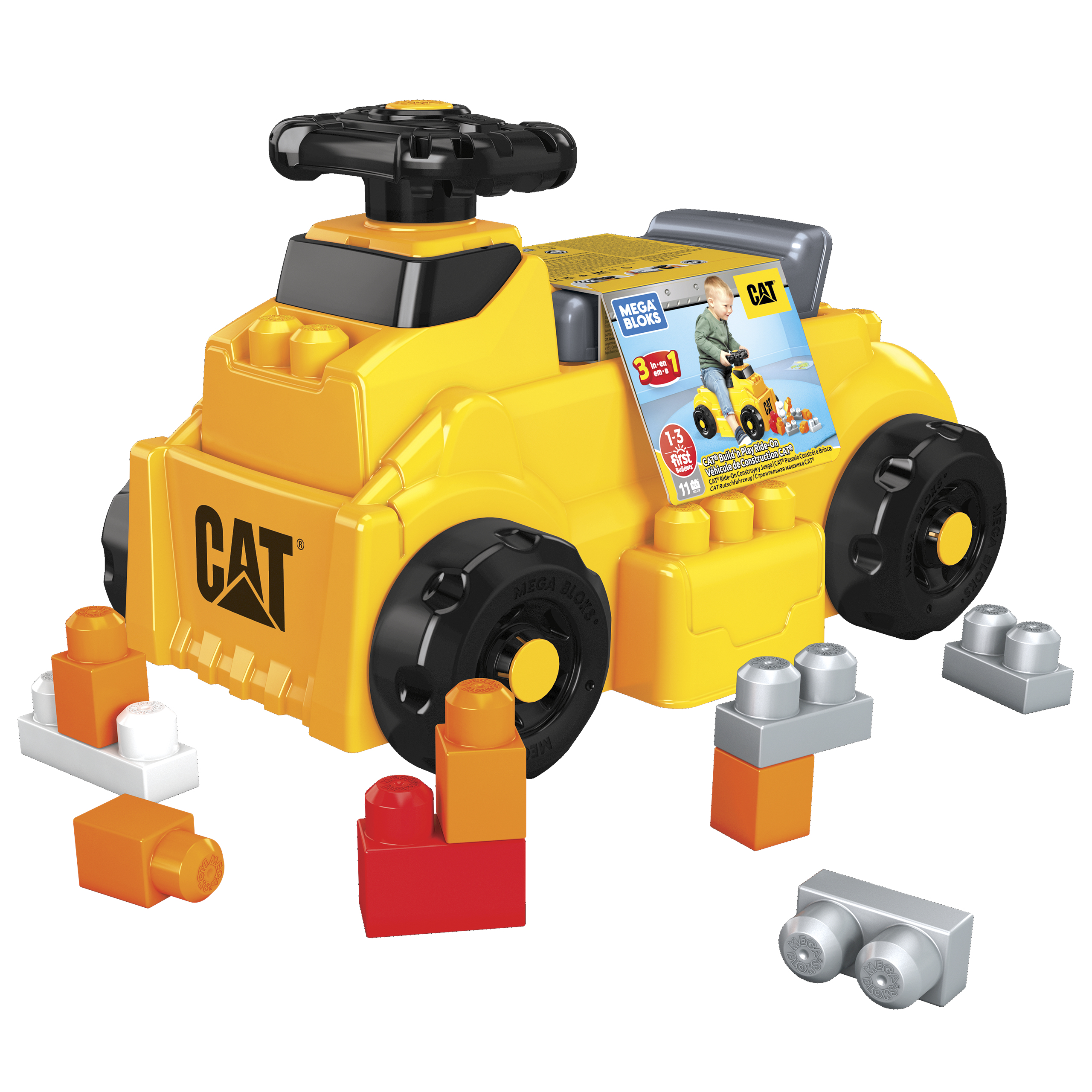 Mega Bloks Loopfiguur CAT Build n Plow