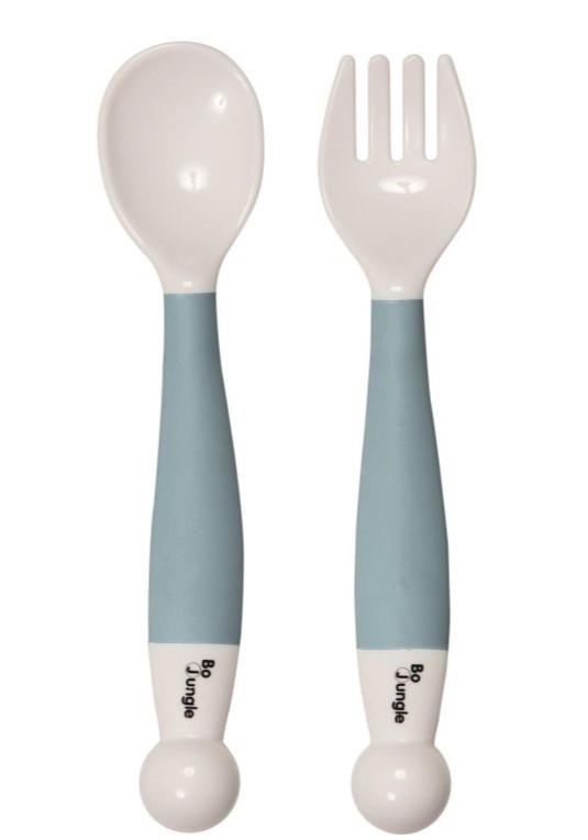 Bo Jungle Lepel+Vork B-Bendable Pastel Blauw