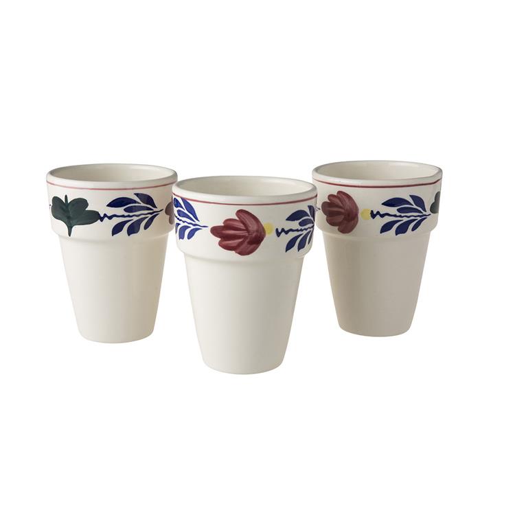 Royal Boch Beker Boerenbont 250ml set 3 stuks - Aardewerk - Melktassen - zonder Oor