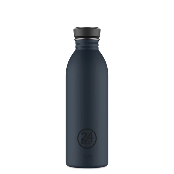 24Bottles Urban Bottle Isoleerfles 500ml Navy Blue - Stone Finish - Single Wall