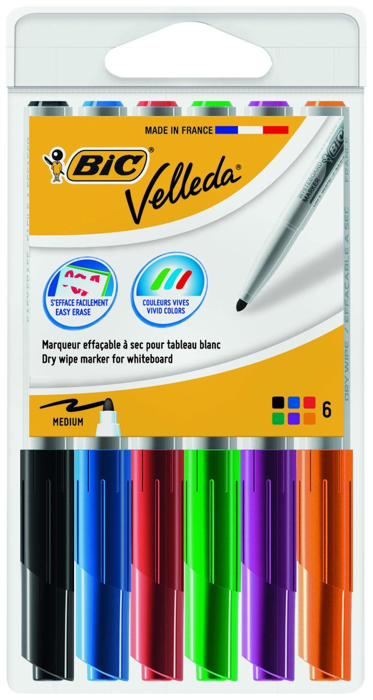 BIC Velleda 1741 Whiteboardmarker 6stuks - assorti - Wallet