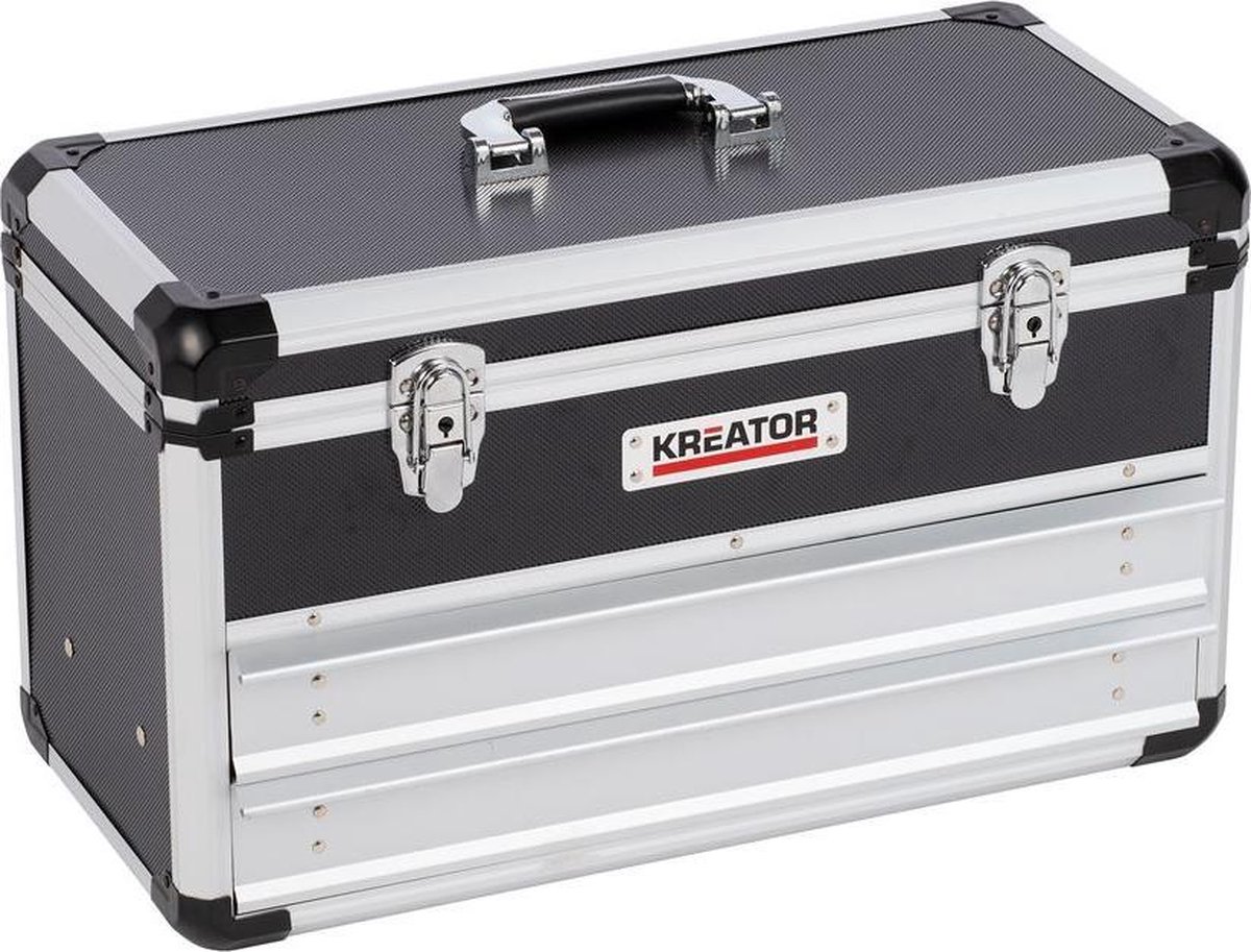 Kreator Aluminium Werkkoffer Zilver met 2 lades 52x24x30 cm