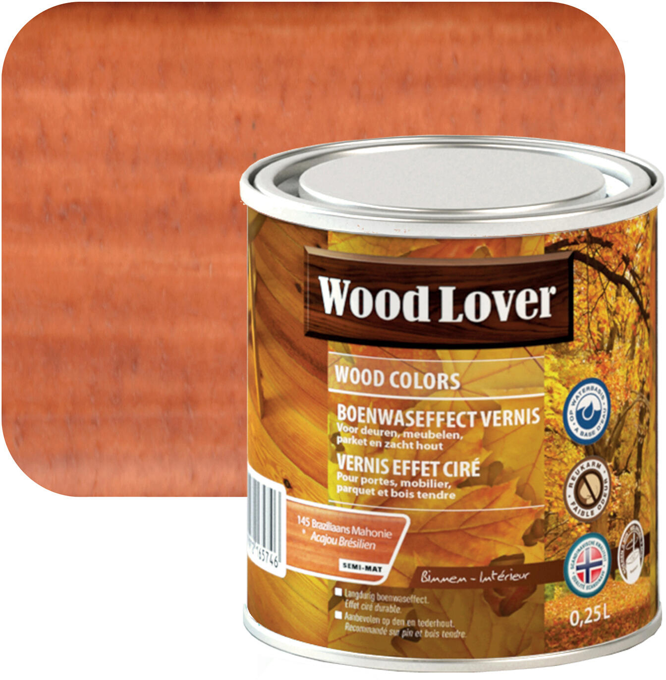 Woodlover Colors of the Forest 250 ml Kleur 145 Braziliaans Mahonie