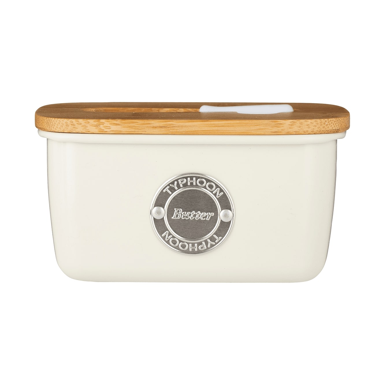 Typhoon Boterschaal Living 15x10x7.3 cm met Spatel - Gebroken Wit