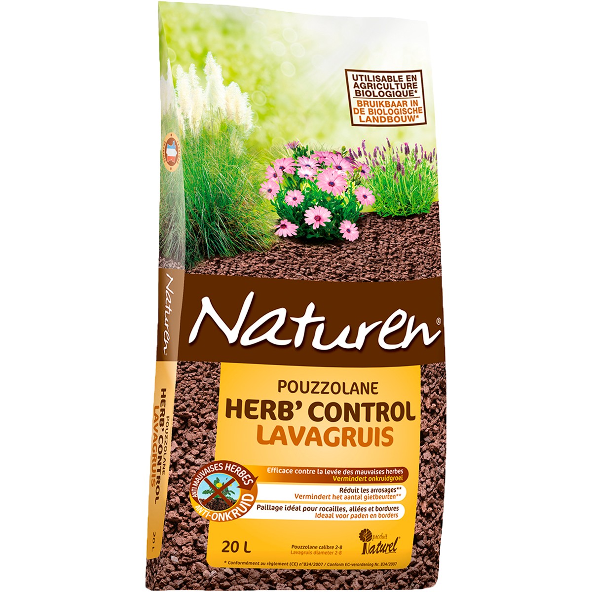 Naturen Herb' Control Lavagruis 20 l Bodembedekker - Grondverluchter