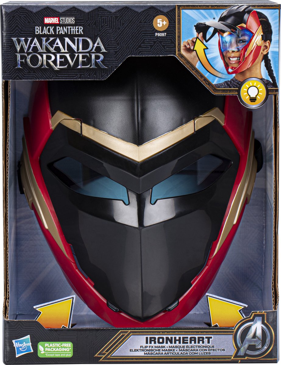 Marvel Role Play Black Panther Masker met licht, Wkanda Forever