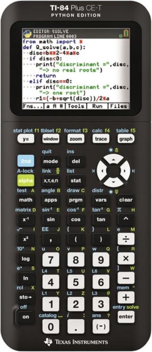 Texas Rekenmachine TI-84 Plus CE-T Python FC