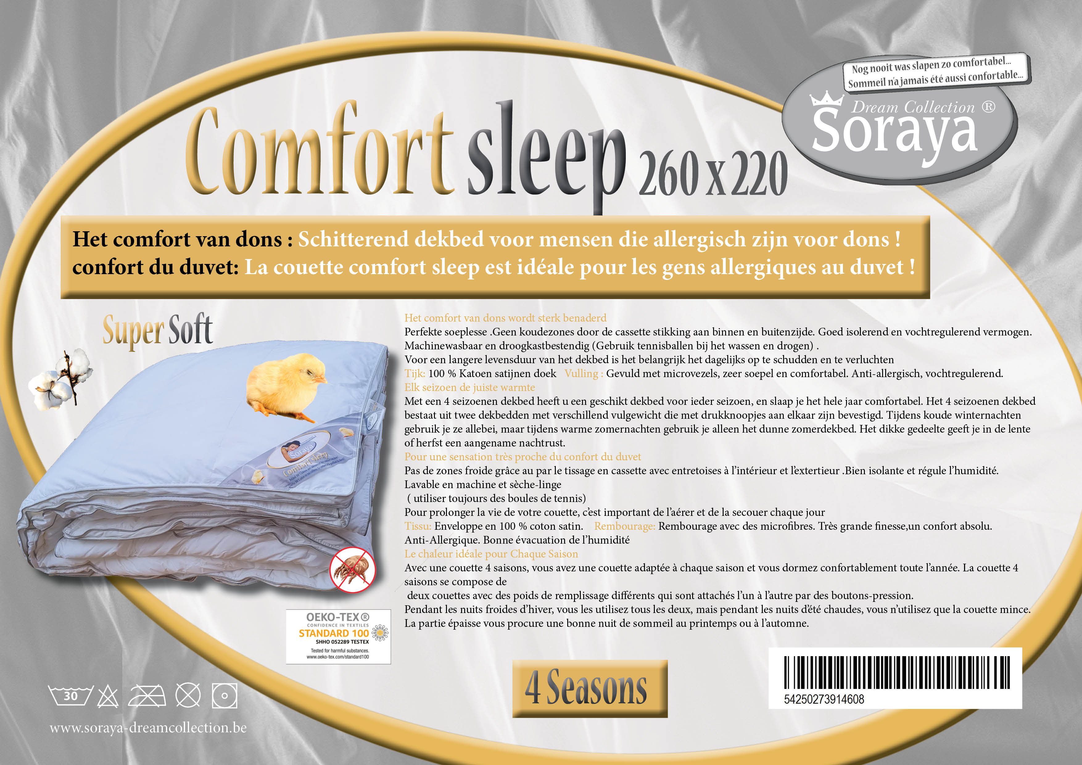 Dekbed Comfort Sleep Duo 260x220 cm - 200+300 g/m2