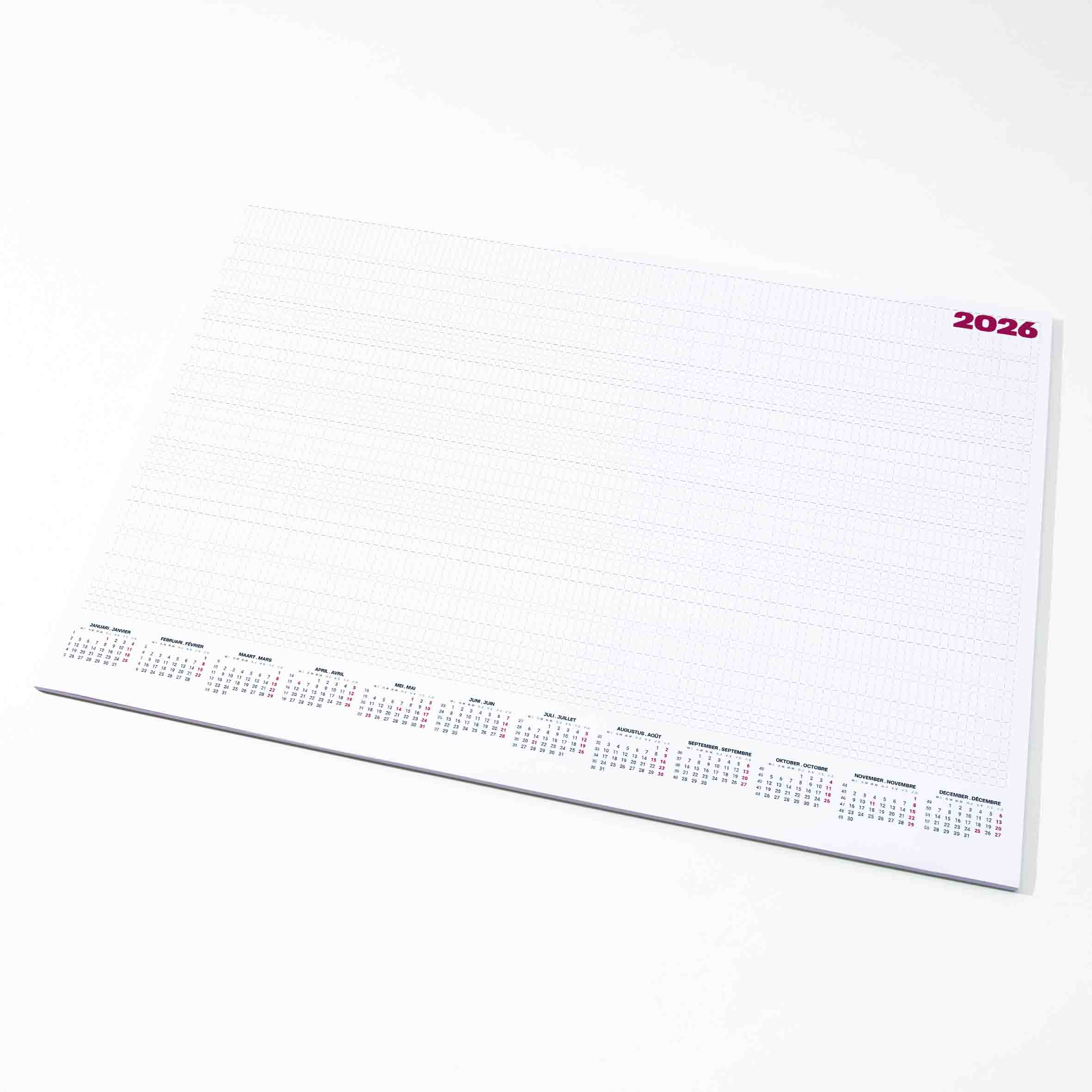 Bureau Onderlegger met Kalender 2026 25 vel 59.5x40 cm