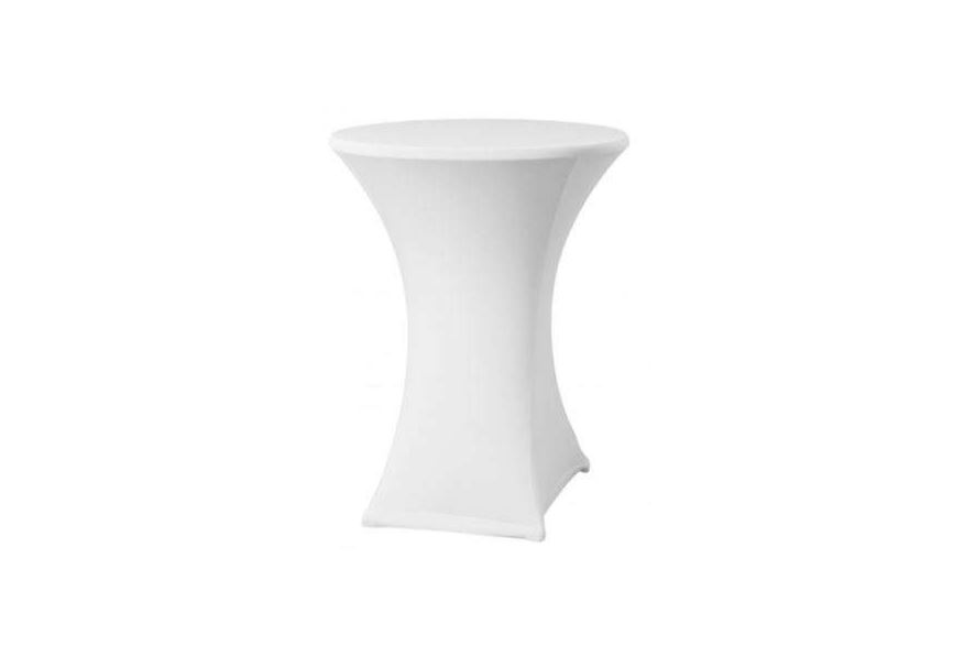 Stretchhoes voor Partytafel Wit Statafelhoes diameter 80cm