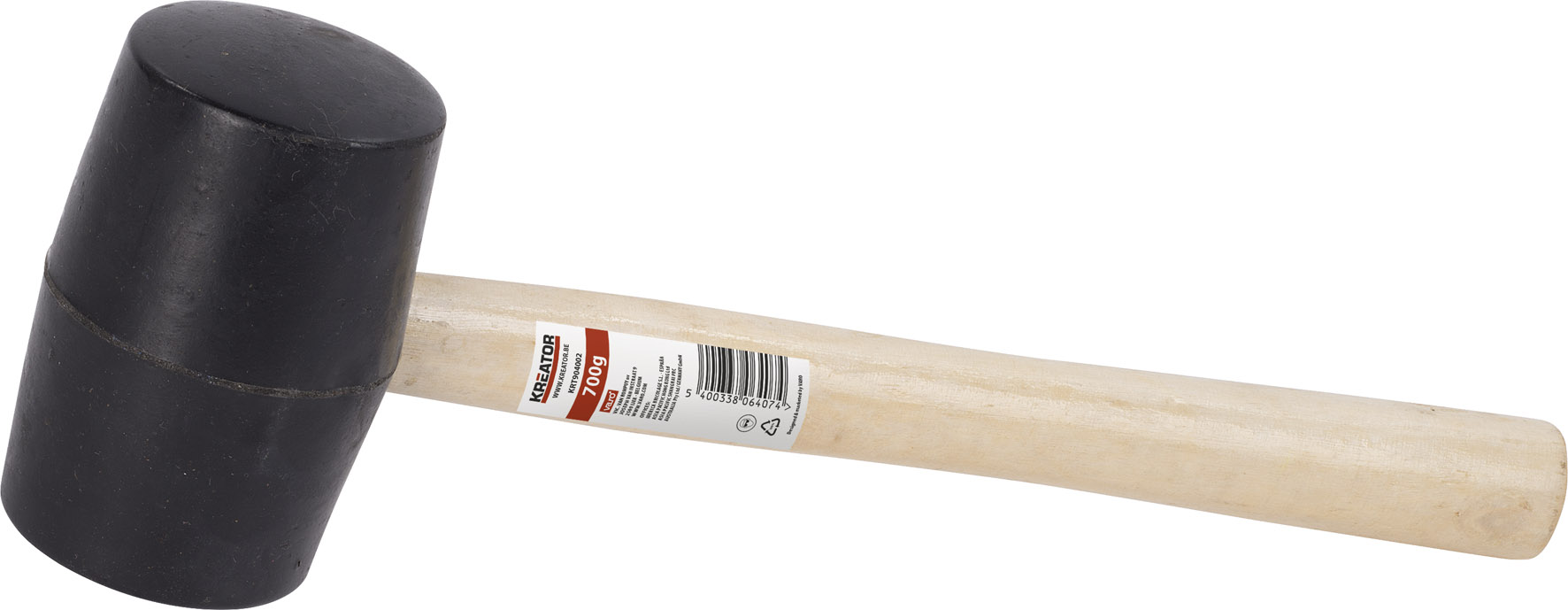 Kreator Rubber Hamer Hout 900 g - Zwart