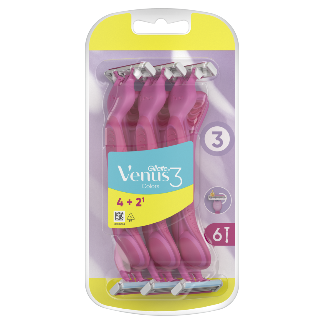 Venus Wegwerpscheermesjes Simply Venus 3 colors - 4+2 gratis Venus Wegwerpscheermesjes Simply Venus 3 colors - 4+2 gratis