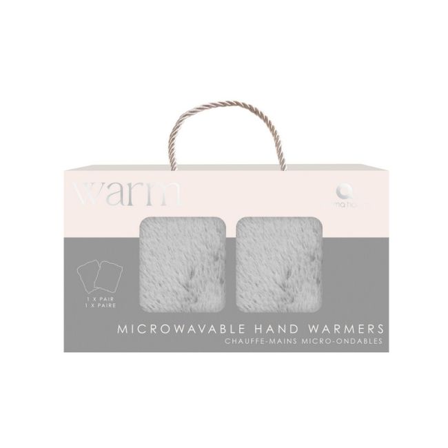 Aroma Home Handwarmers Grey Faux Fur