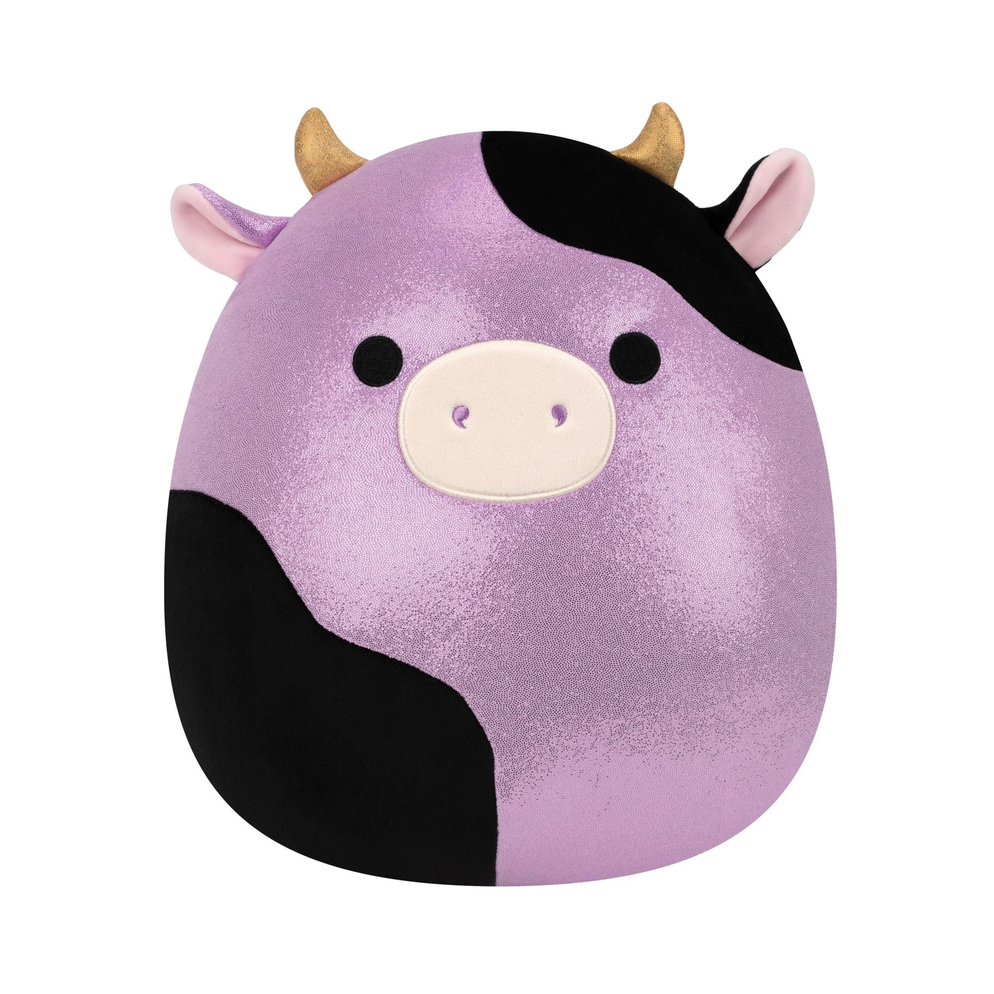 Squishmallows Pluche 30 cm Miel - Glitterd purple an black Cow