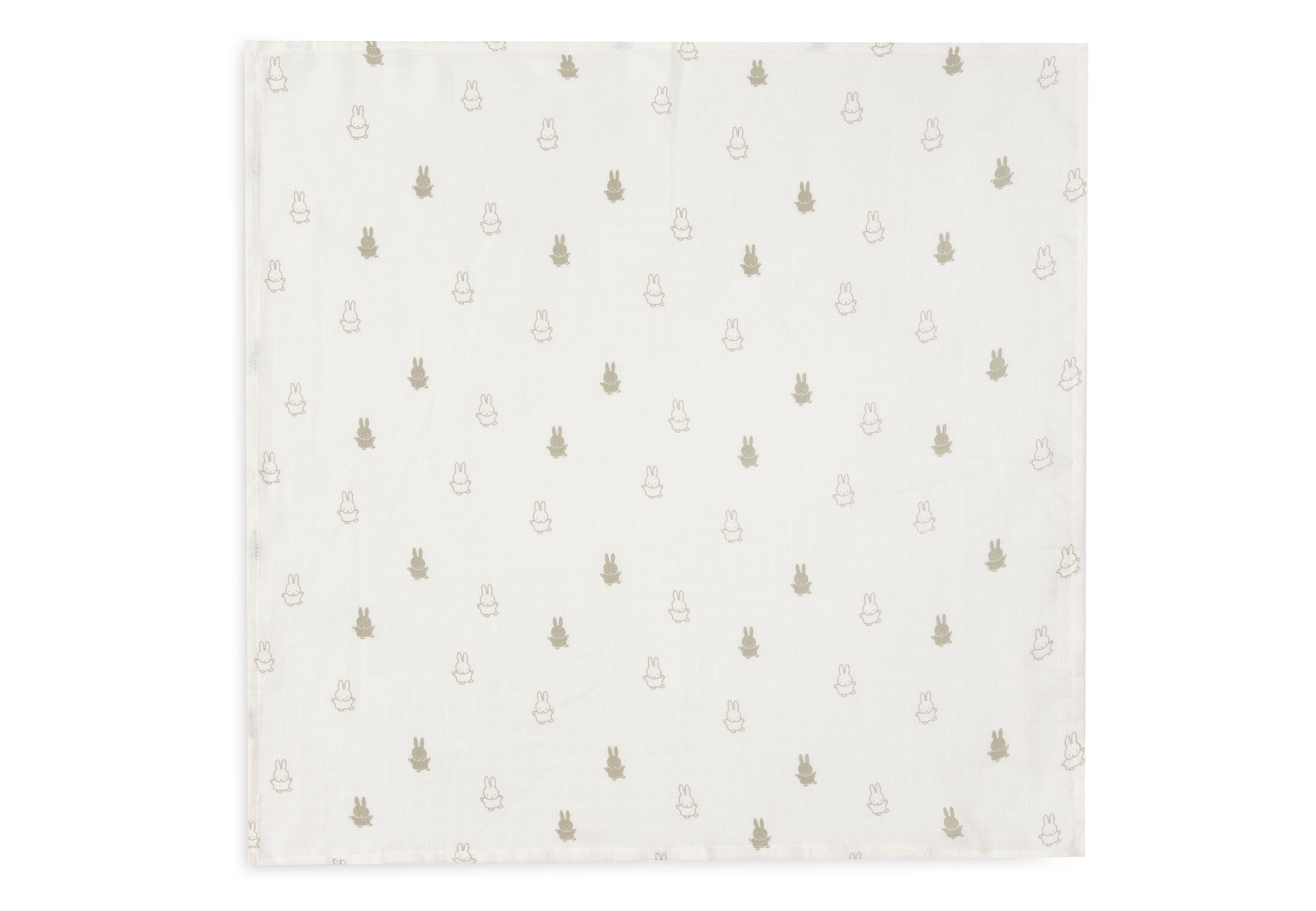 Jollein Tetradoek Happy Miffy Olive Green 70x70 cm - 3 stuks