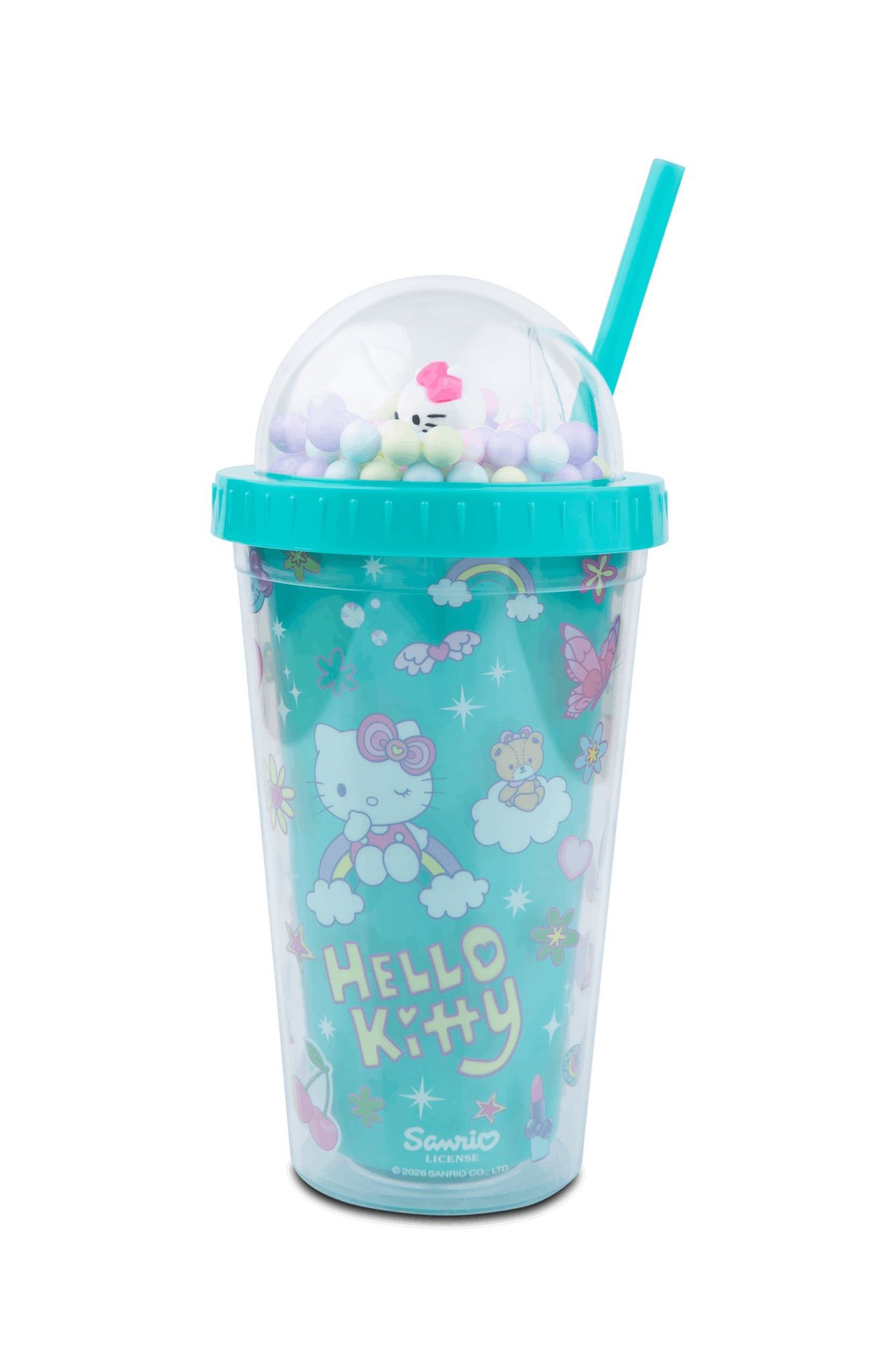 Hello Kitty Drinkbeker met Rietje Blauw 450 ml