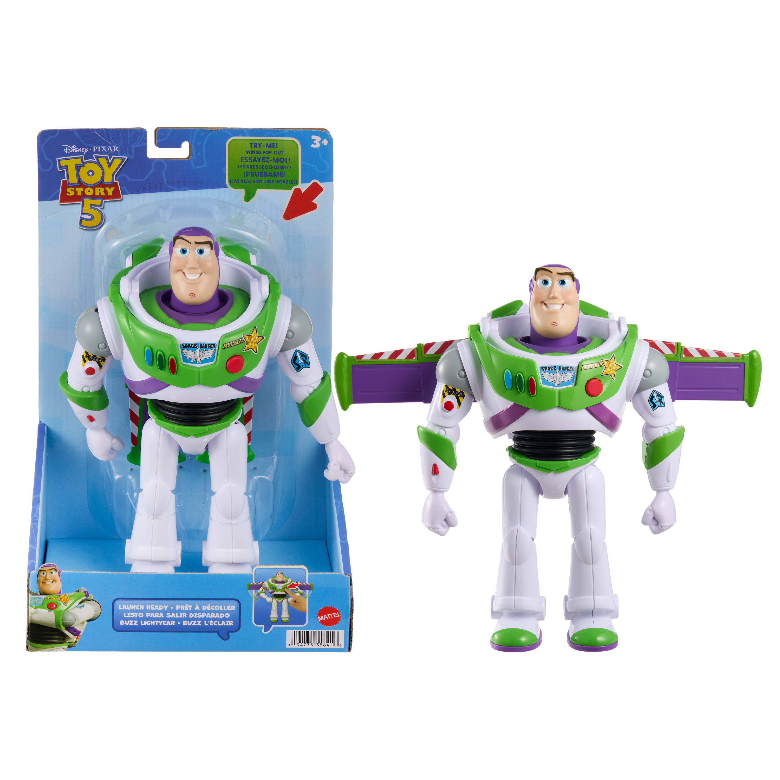 Toy Story 5 - Buzz Lightyear figuur 25 cm met uitklapbare vleugels