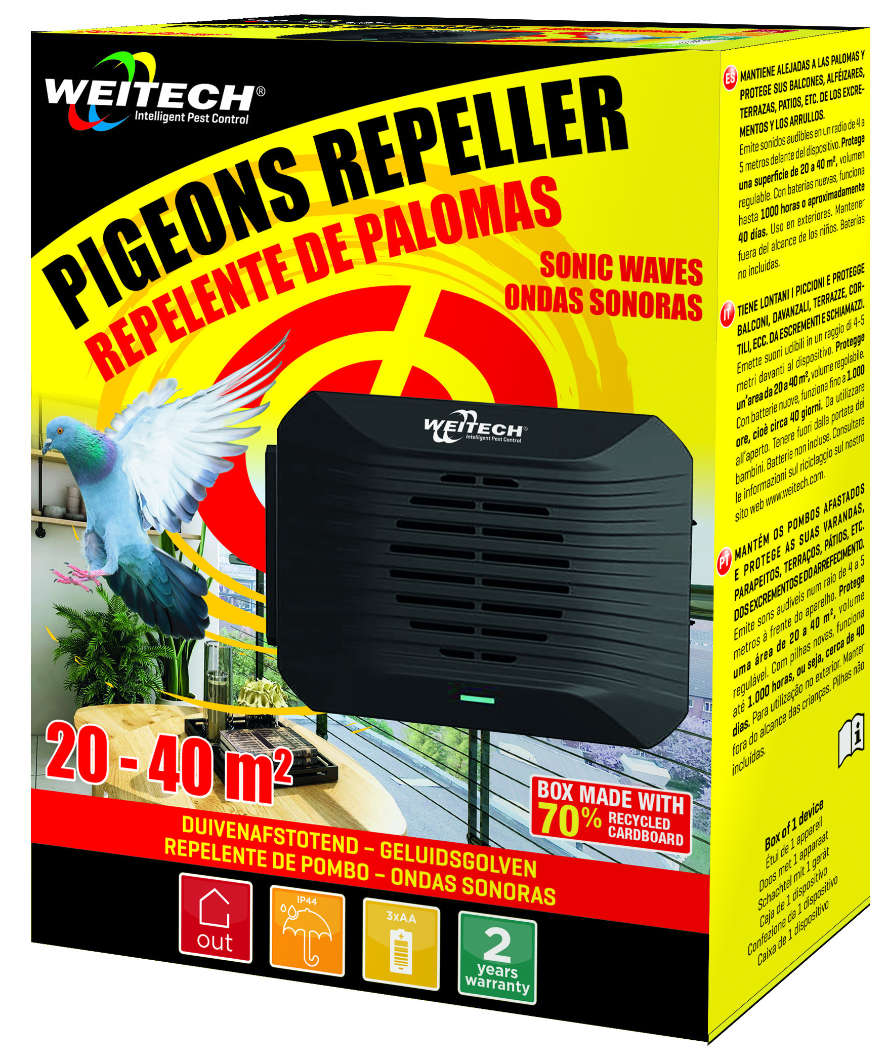 Weitech Pigeon Repeller Batterijvoeding