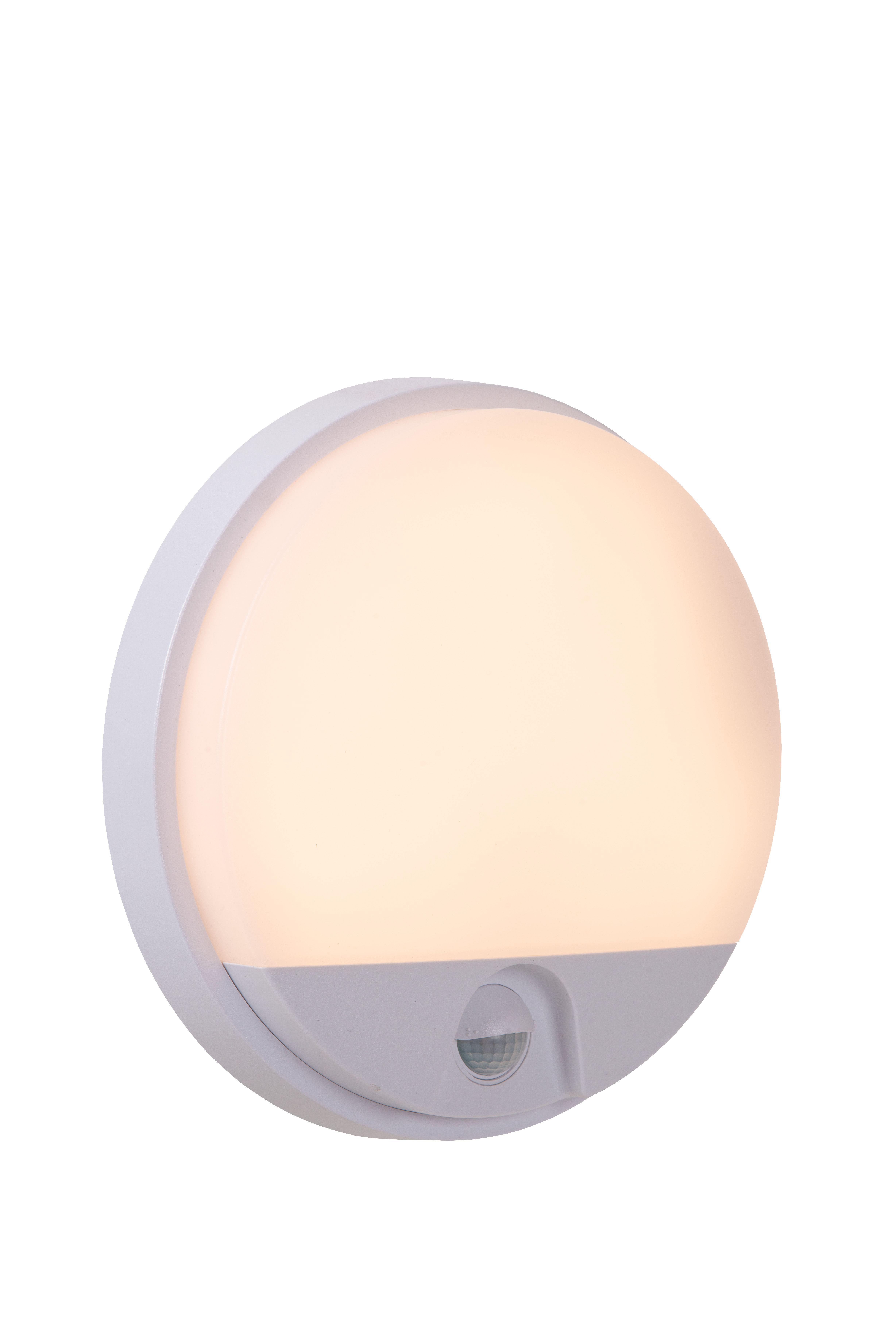 Lucide Hups IR Wandlamp Buiten Rond met Sensor Wit 1x 10W 950lm 3000K IP54