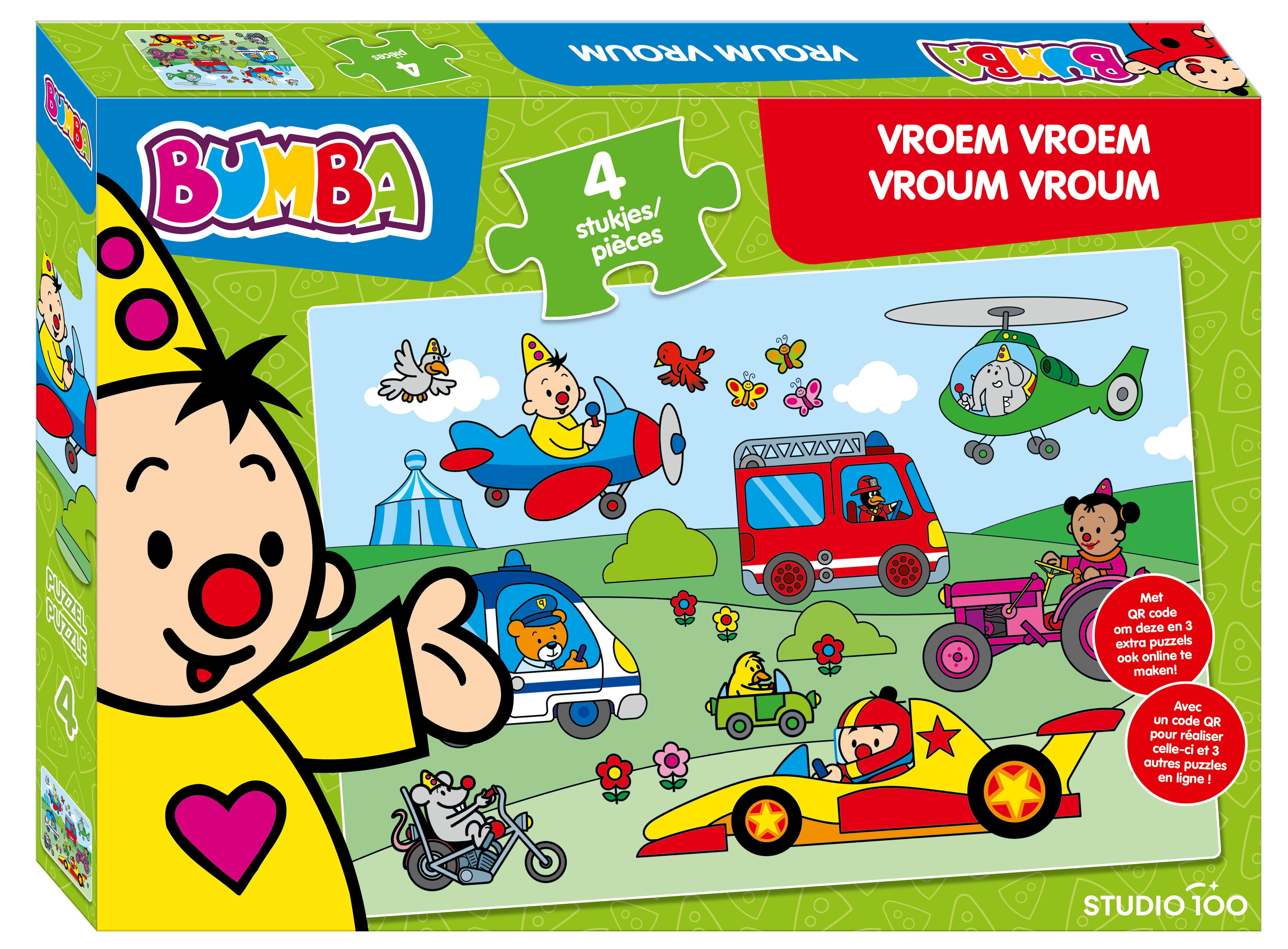 Bumba Puzzel Vroem Vroem 4 stuks