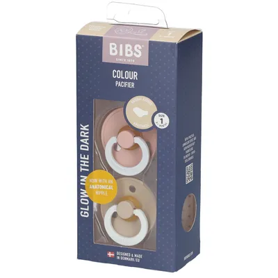 Bibs Fopspeen Latex Anatomisch Glow Vanilla-Blush 0-6 maand - 2 stuks Bibs Fopspeen Latex Anatomisch Glow Vanilla-Blush 0-6 maand - 2 stuks