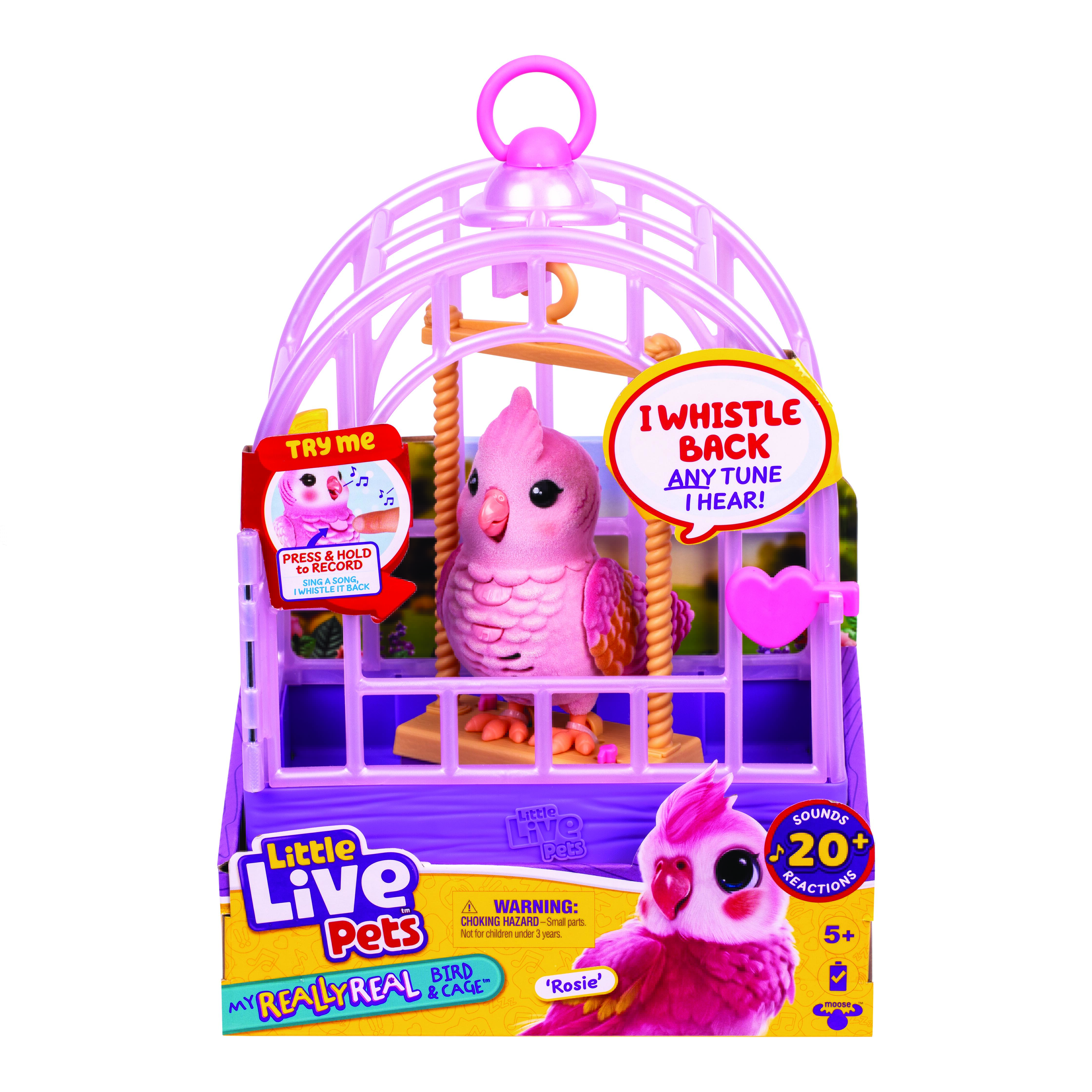 Little Live Pets My Really Real Bird in Cage meer dan 20 geluiden en reacties