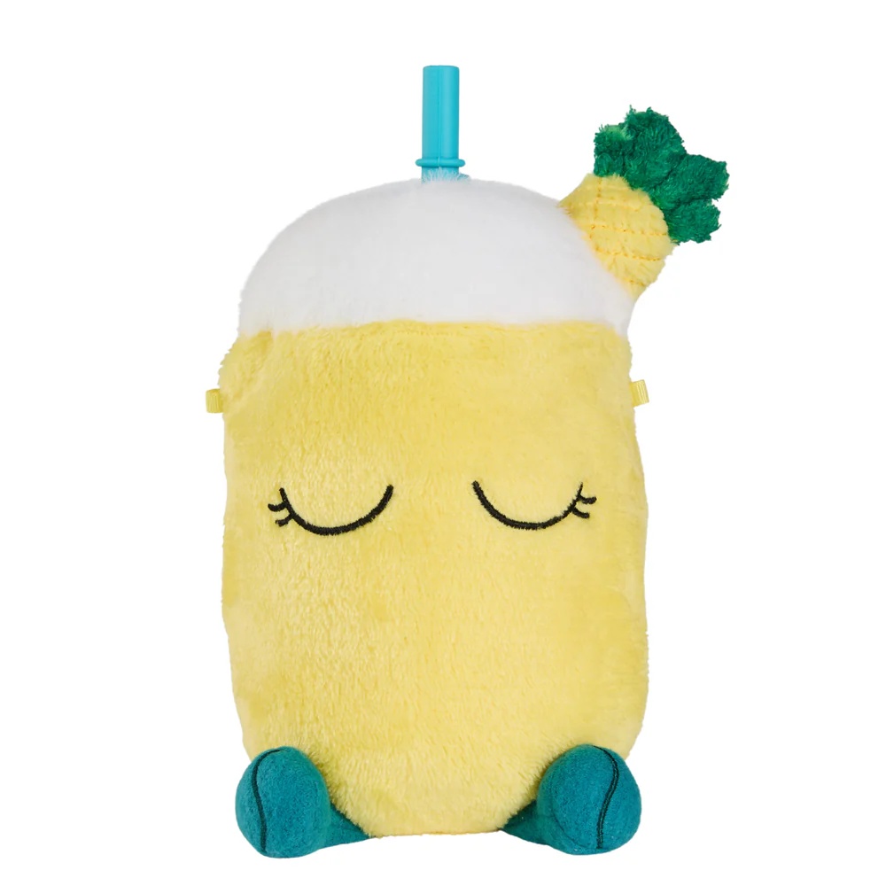 Asobu Isoleerbeker Fuzzie 360ml Pina The Party Puff - RVS met Pluche Hoes - Double Wall - met Siliconen Rietje