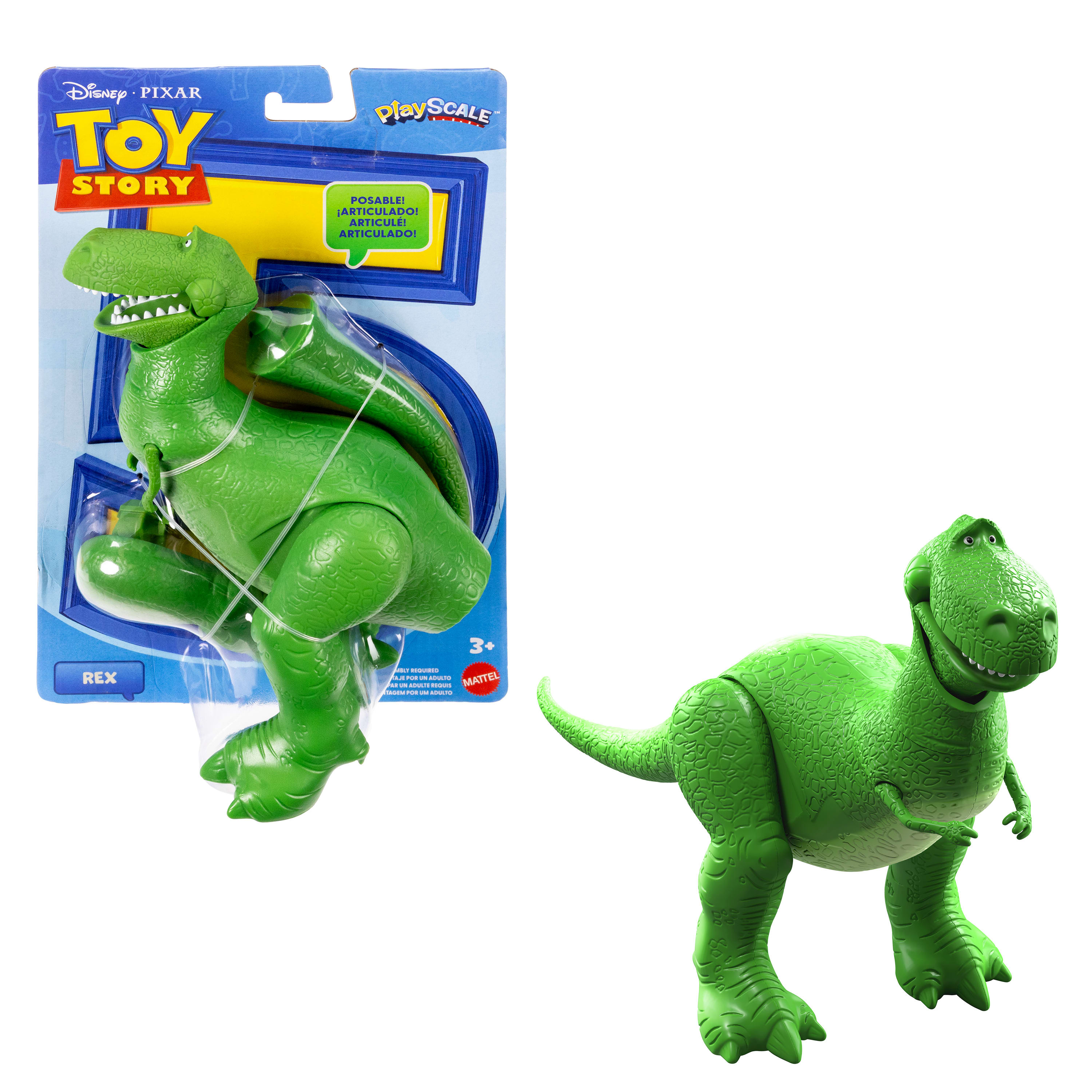 Toy Story 5 - Rex Actiefiguur, 18,5 cm groot, dinosaurus, 8 beweegbare gewrichten,
