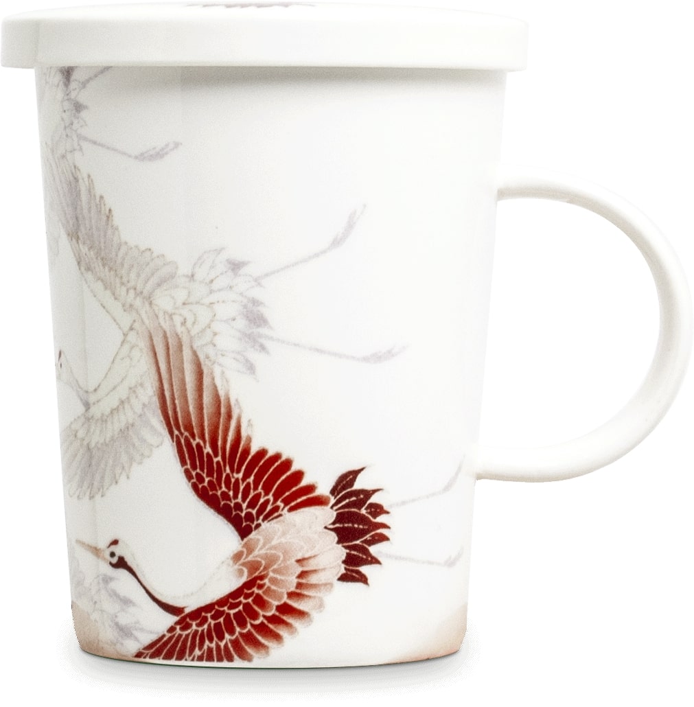 Edo Japan Thee Mok Set Crane White met Porselein Filter