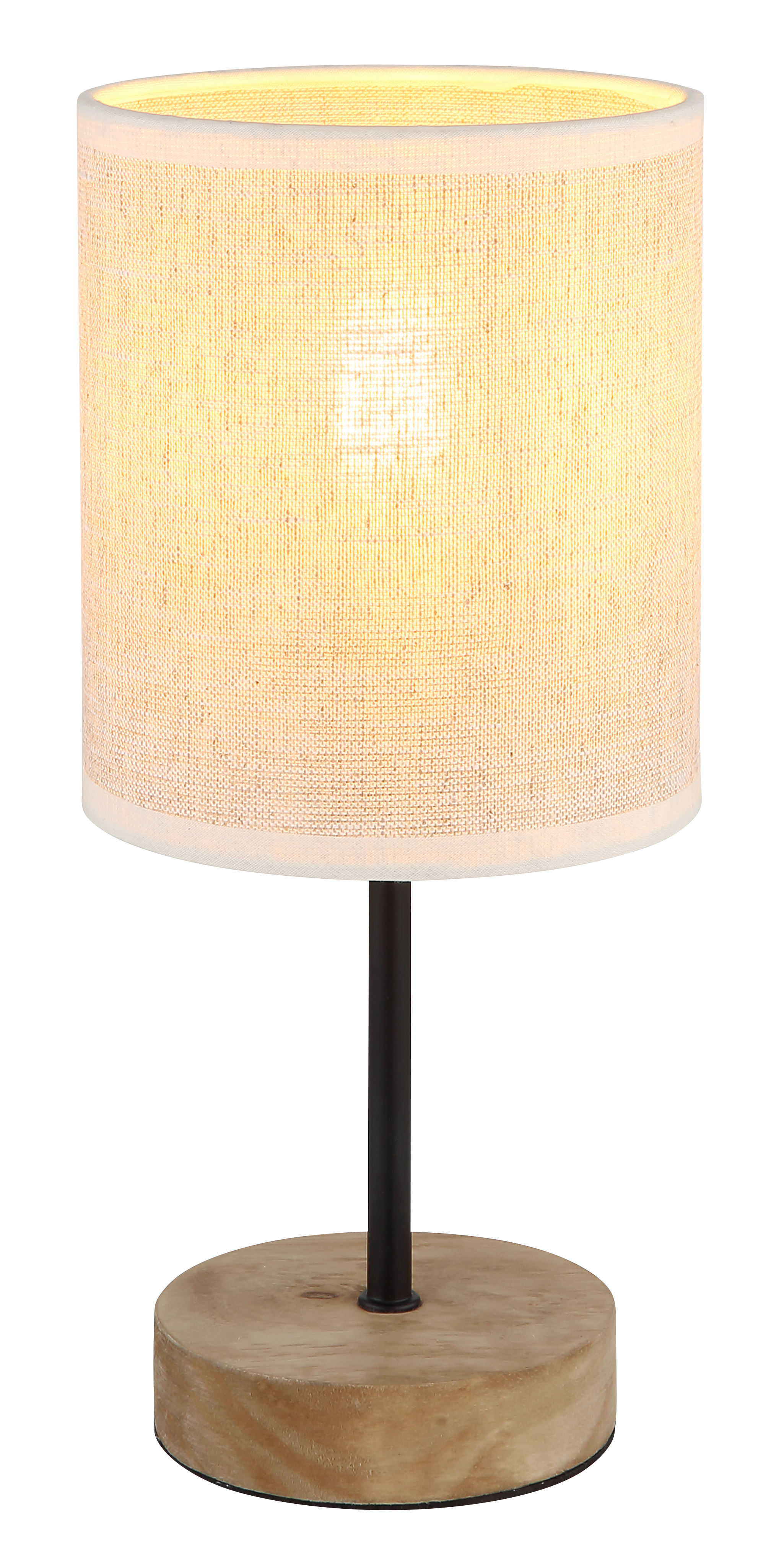 Globo Jule Tafellamp Hout Bruin/Linnen Beige 13,5x29 cm excl. 1x E27 25W 230V
