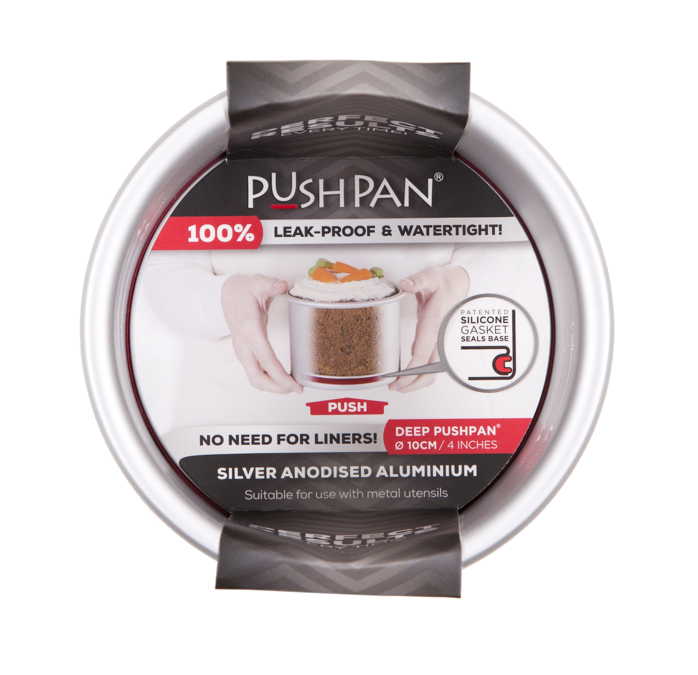 Wham Springvorm Pushpan Rond Diep Aluminium - 10 cm - Zilver