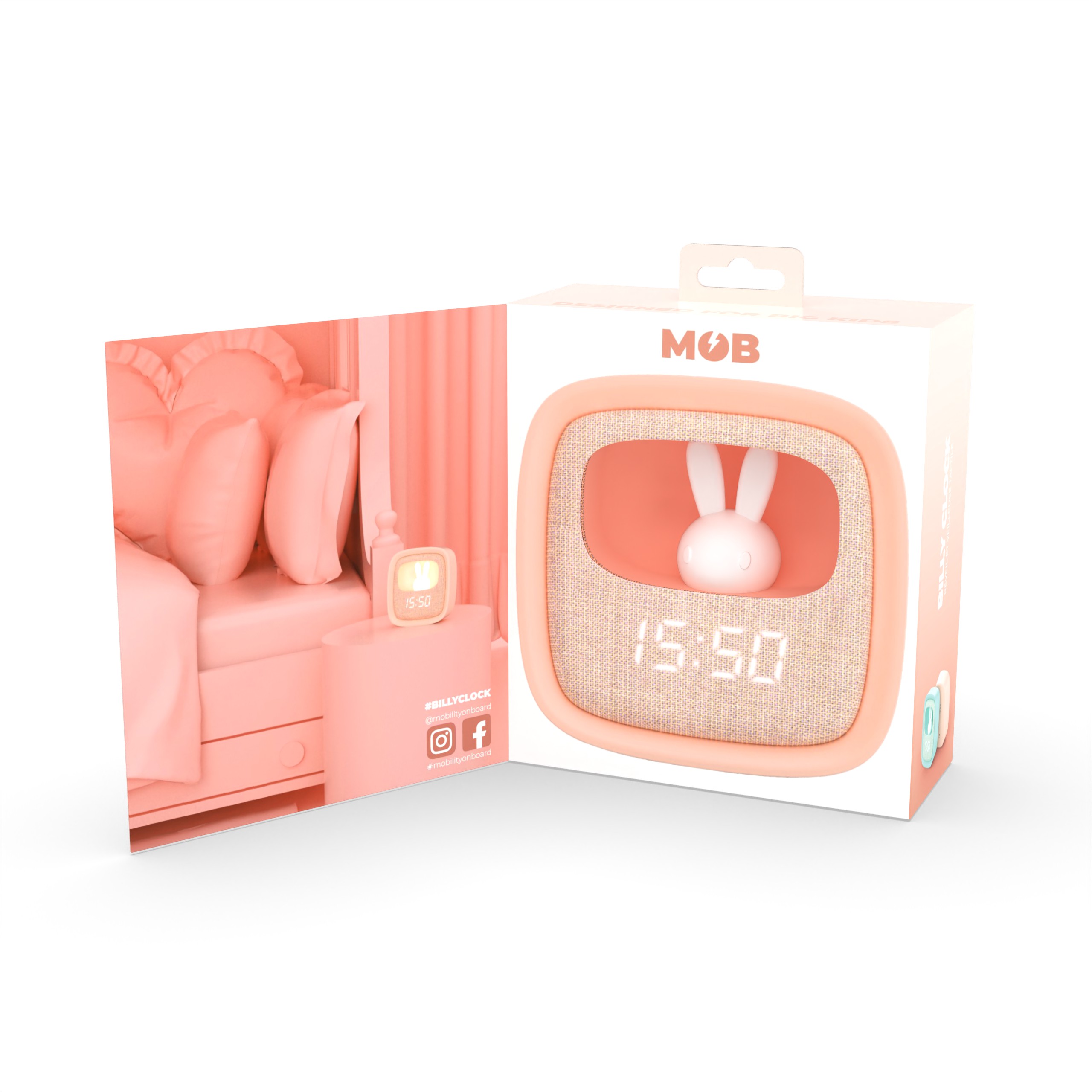 MOB Billy Wekker Pink met Nachtlamp