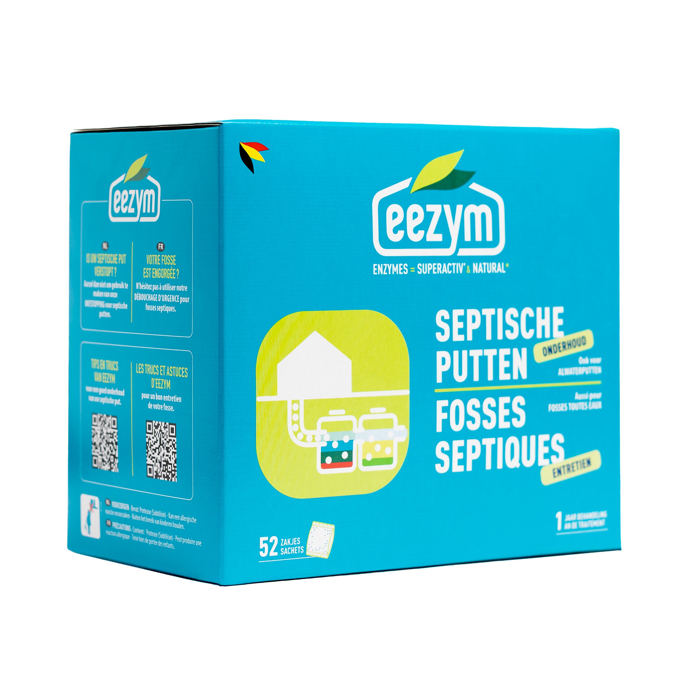 Eezym Biodegradatie versneller 1 jaar Septische putten - 52 Oplosbare zakjes
