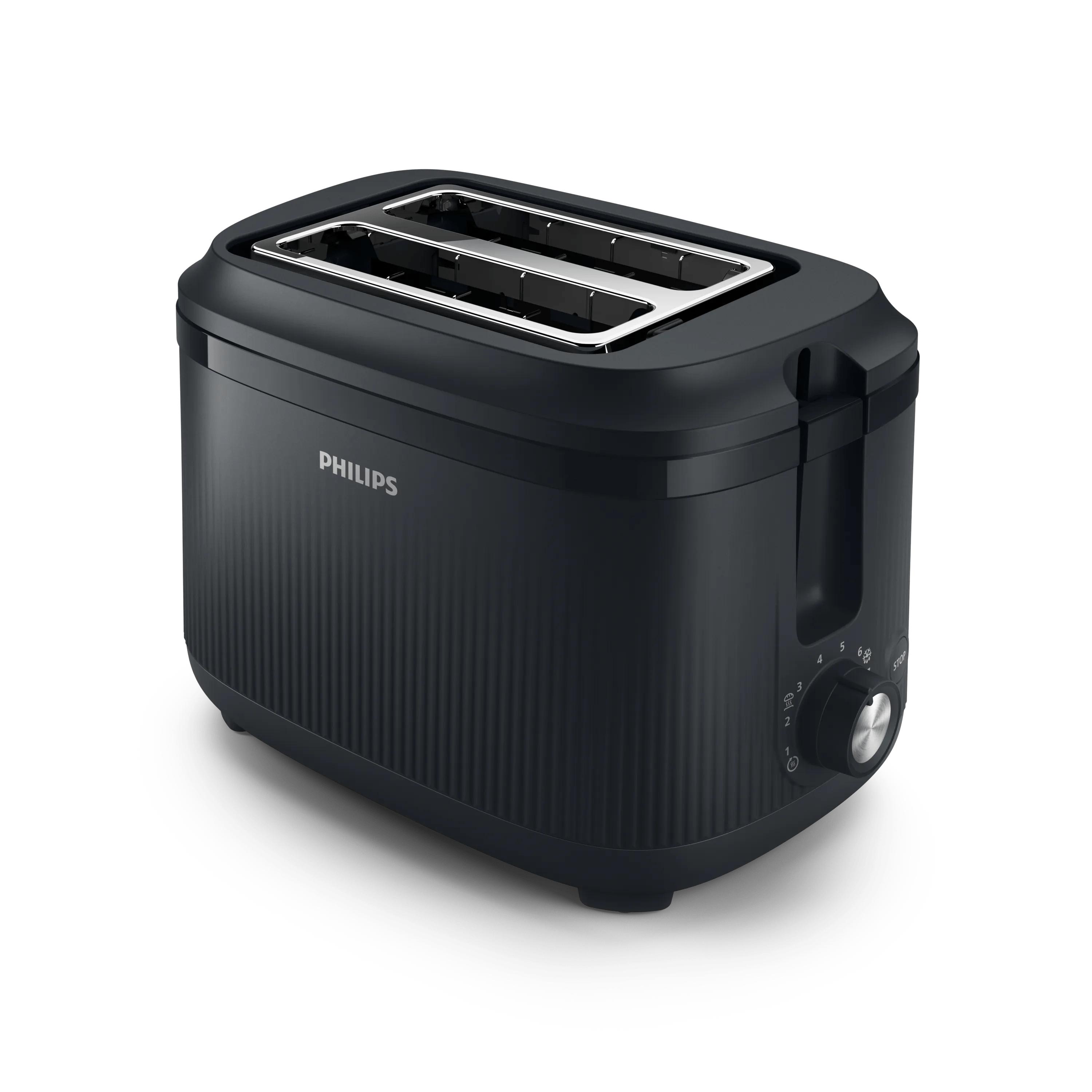 Philips Broodrooster zwart, 2 korte sneden 900 Watt