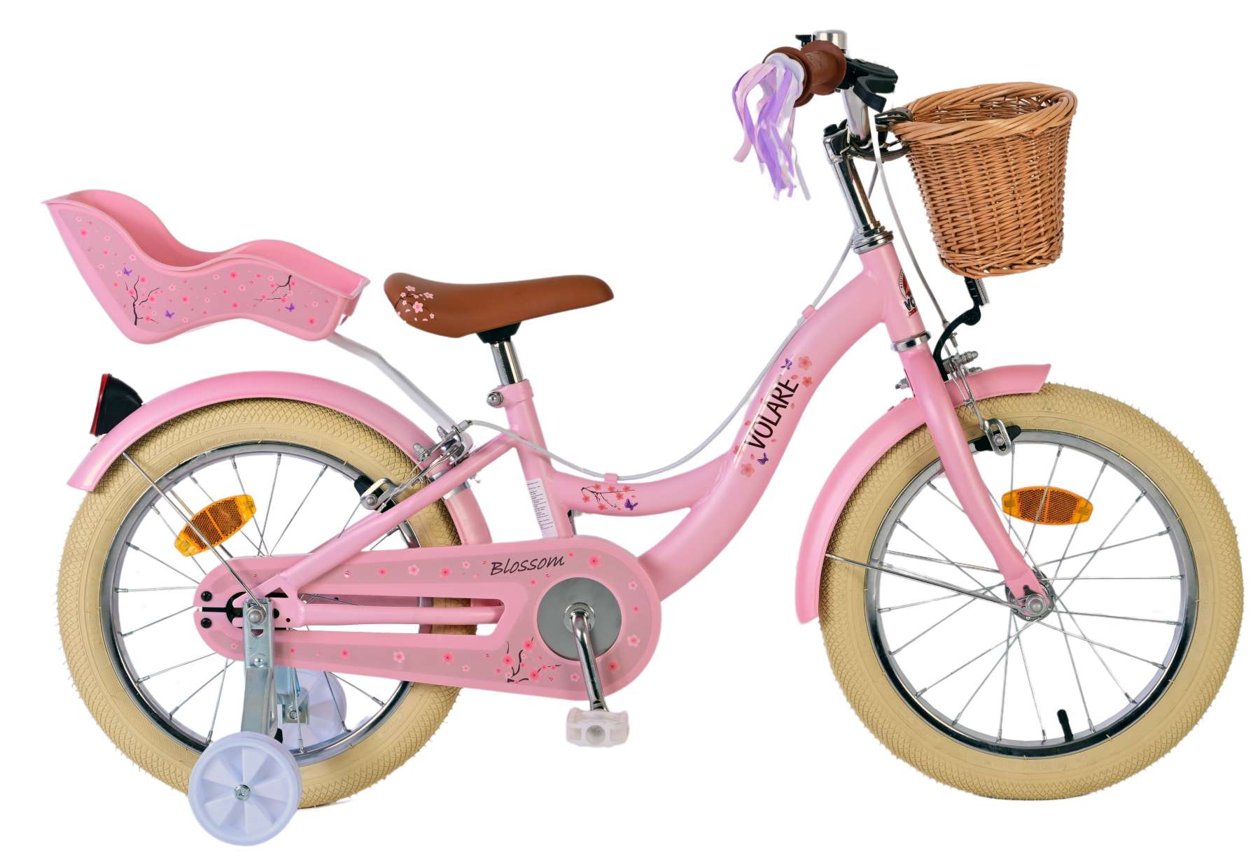 Volare Blossom Kinderfiets Pink 2 Handremmen 16 inch