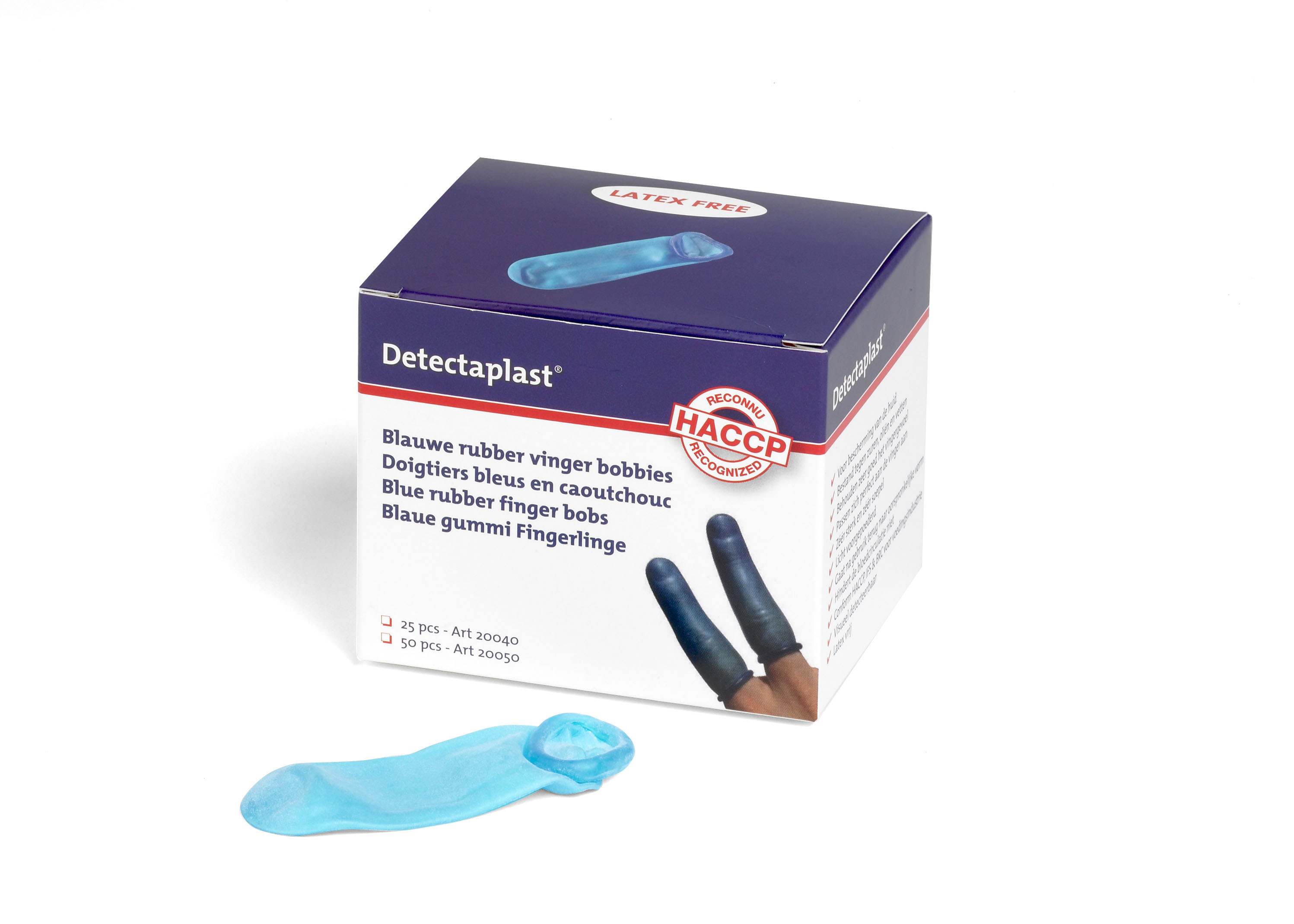 Detectaplast Vinger Bobbies Rubber 25 Stuks - Blauwe