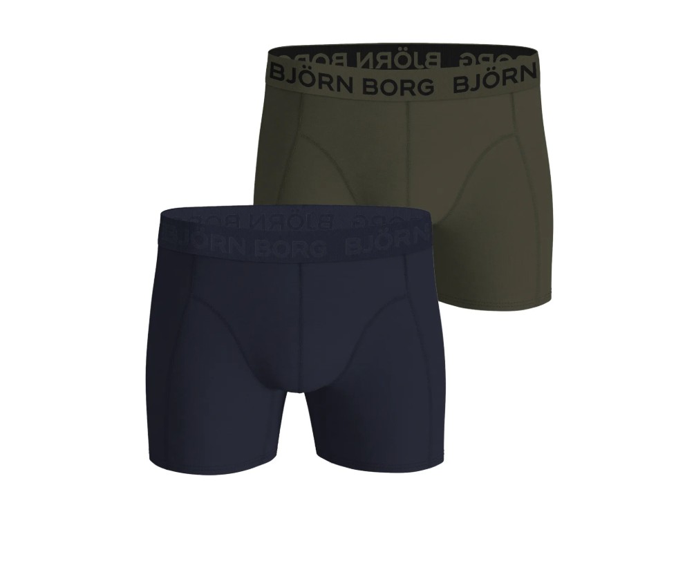 Bjorn Borg Boxershort Heren Katoen Stretch 2 stuks Multipack 3 Blue Khaki - L