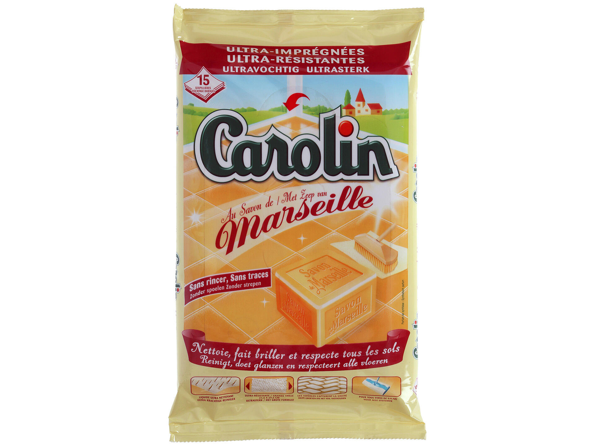 Carolin Vloerdoekjes Vochtig Marseille 15 stuks