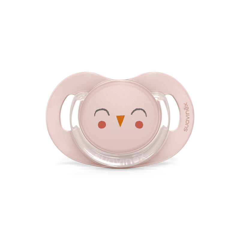 Suavinex Fopspeen Bonhomia Silicone Reversible 6-18 maand Owl Pink